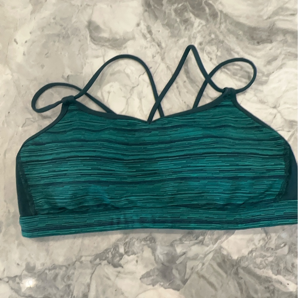 Lululemon emerald green woven pattern sports bra size 8